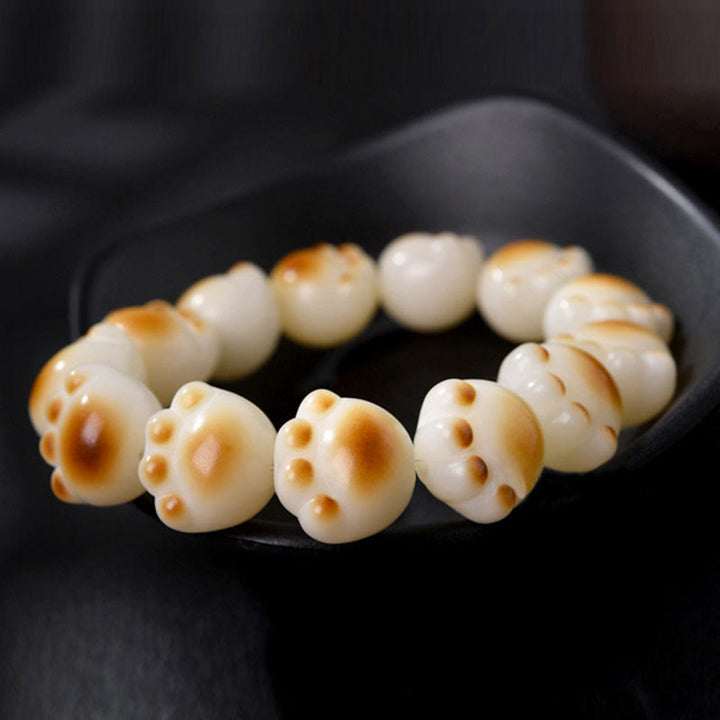Buddha Stones Cute Cat Paw Claw Bodhi Seed Peace Bracelet - image 9