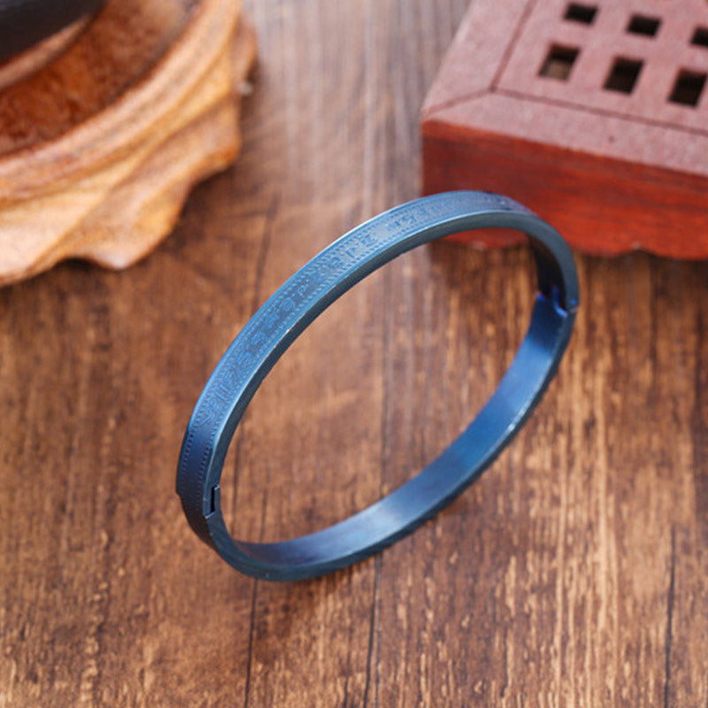 Buddha Stones Titanium Steel Blessing Bracelet Bangle - image 7