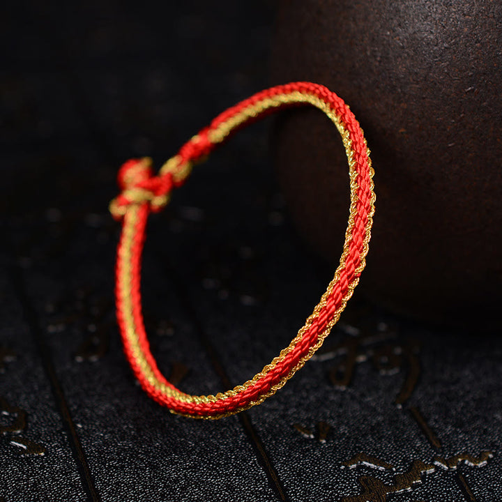 Buddha Stones Two-Color Rope Handcrafted Eight Thread Peace Knot Bracelet - image 2