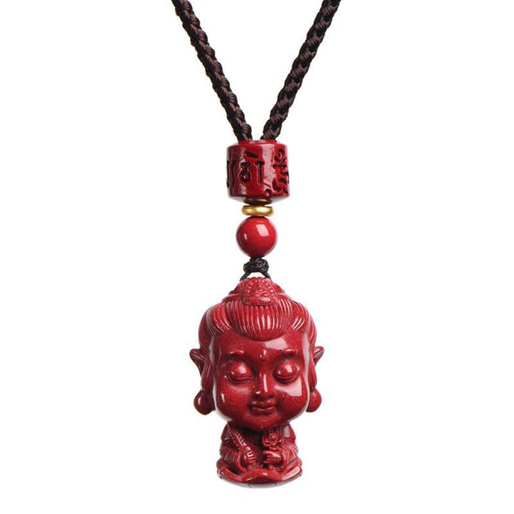 Buddha Stones Chinese Zodiac Natal Buddha Natural Cinnabar Amulet Keep Away Evil Spirits Necklace Pendant - image 9