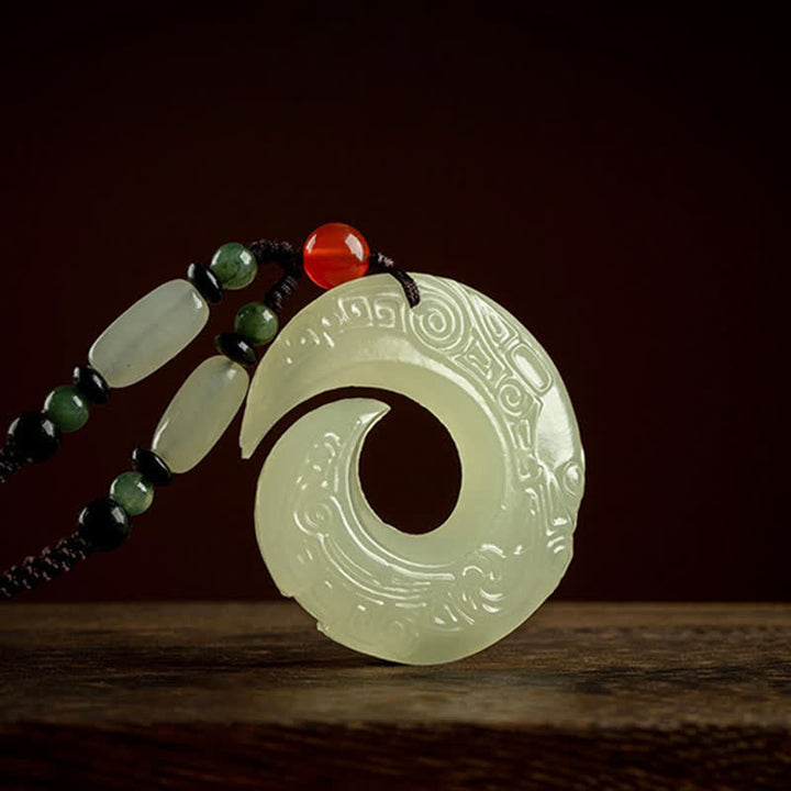 Buddha Stones Peace Buckle Jade Small Leaf Red Sandalwood Cinnabar Agate Luck Necklace Pendant - image 13