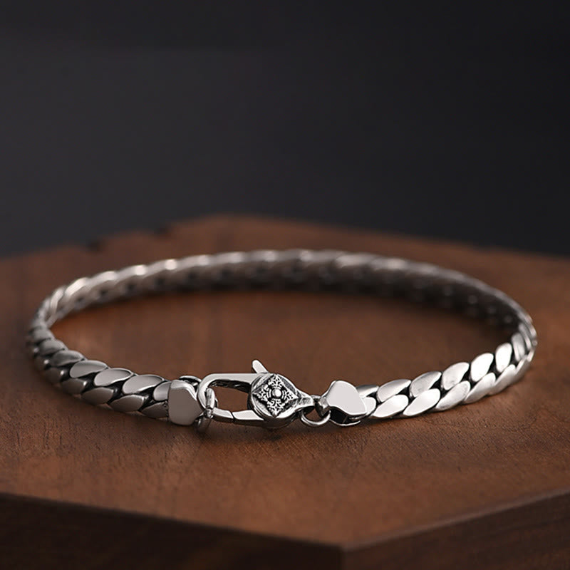 Buddha Stones Double Dorje Vajra Strength Punk Copper Chain Bracelet Necklace - Bracelet Size 22cm fit for Wrist Circumference 20cm - image 0