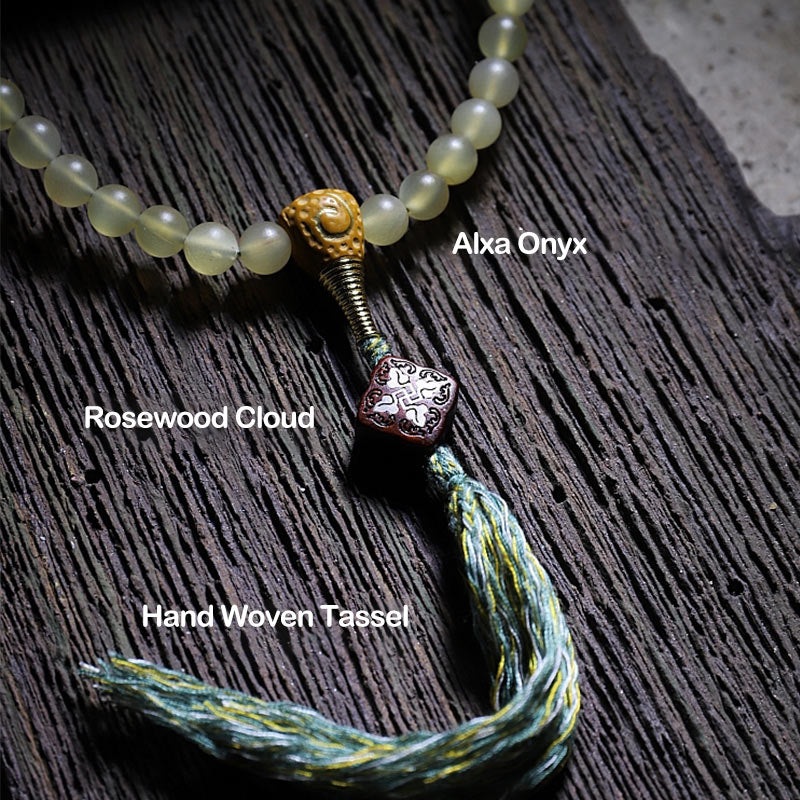Buddha Stones 108 Mala Beads Tibet Sheep Horn Amber Luck Bracelet - image 14