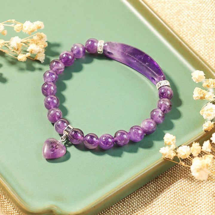 Buddha Stones "All the best for Calm and Wisdom" Amethyst Love Bracelet Includes Gift Message Card - image 8