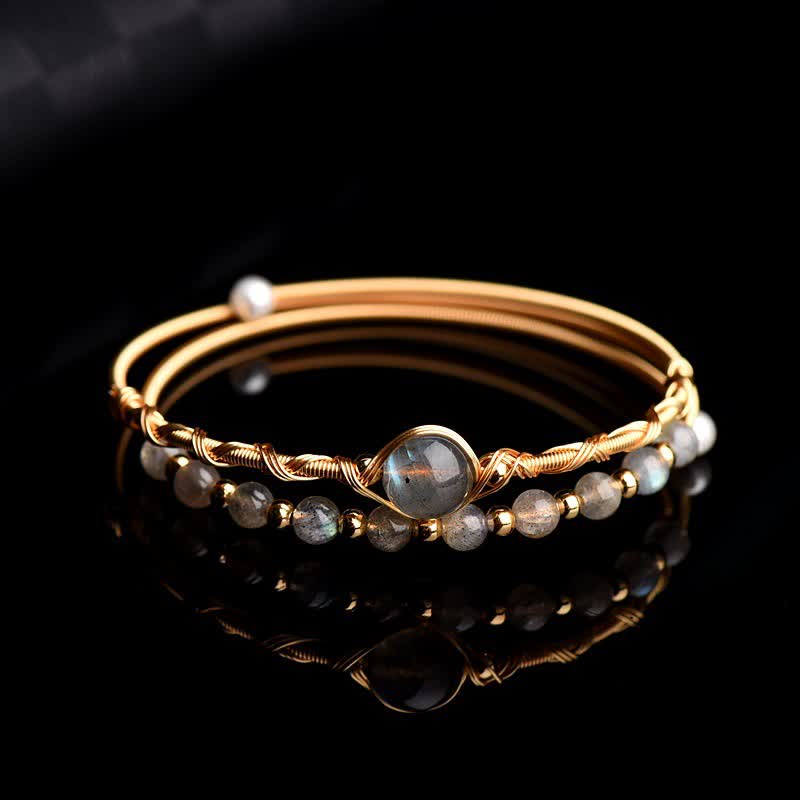 Buddha Stones Moonstone Healing Love Bracelet Bangle - image 2