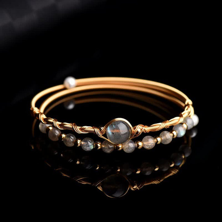 Buddha Stones Moonstone Healing Love Bracelet Bangle - image 2
