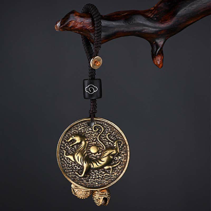 Buddha Stones Four Symbols Azure Dragon White Tiger Vermilion Bird Black Tortoise Key Chain - White Tiger - image 4