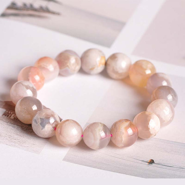 Buddha Stones Sakura Agate Peace Blessing Bracelet - image 2