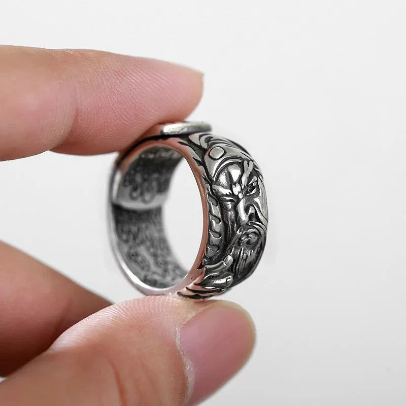 Buddha Stones Guan Gong Auspicious Clouds Amulet Wealth Ring - image 5