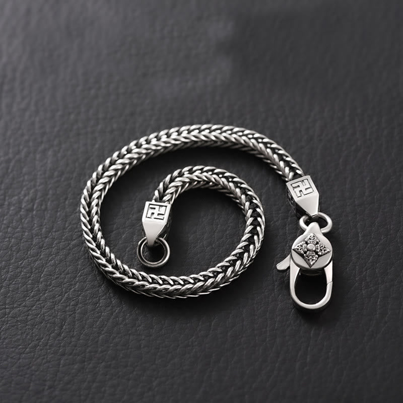 Buddha Stones Tibetan Double Dorje Vajra Swastika Spiritual Power Chain Bracelet - image 2