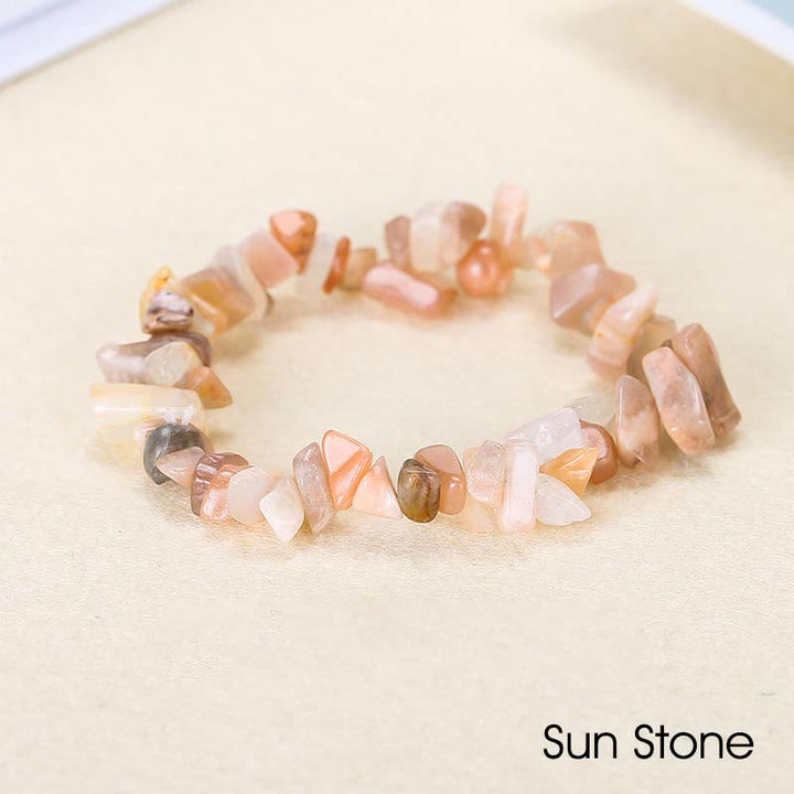 Natural Irregular Shape Crystal Stone Warmth Soothing Bracelet - Sun Stone(Wrist Circumference: 15-16cm) - image 33