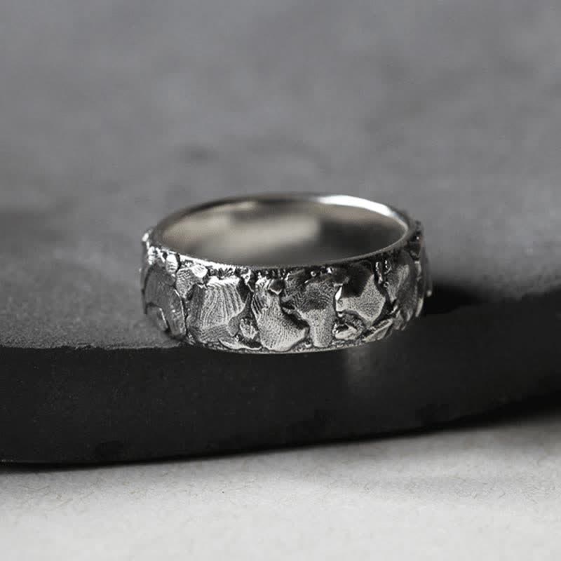 Buddha Stones Rock Pattern Luck Blessing Copper Ring - image 10