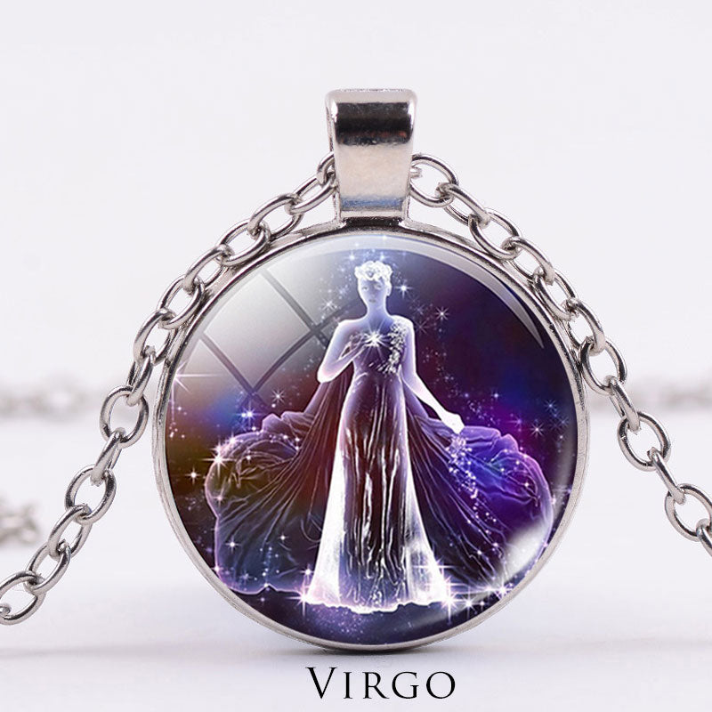 12 Constellations of the Zodiac Moon Starry Sky Protection Blessing Necklace Pendant - image 16