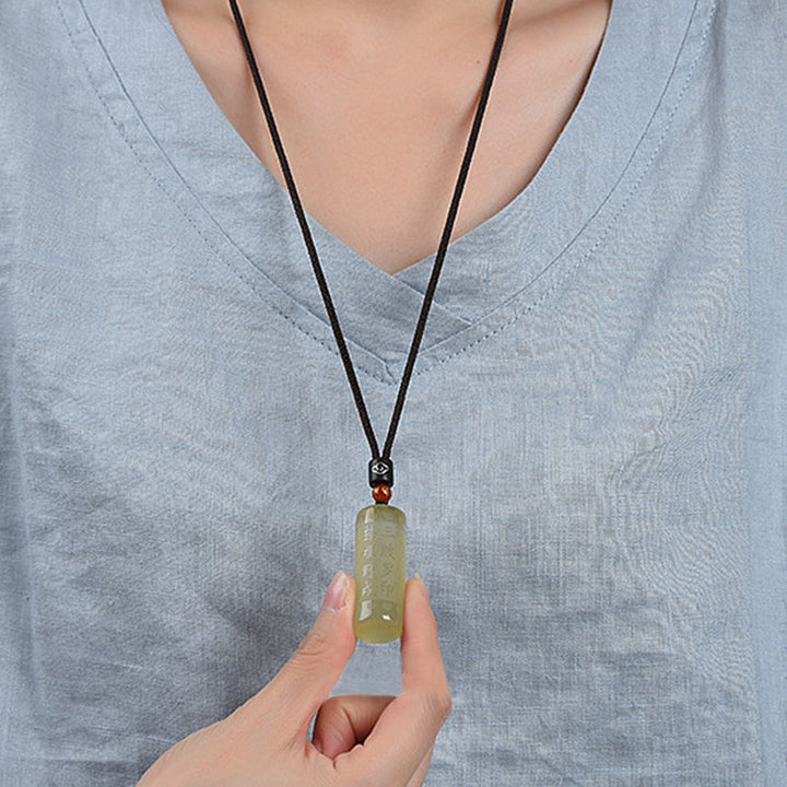 Heart Sutra Citrine Happiness Strength Necklace Pendant - image 7