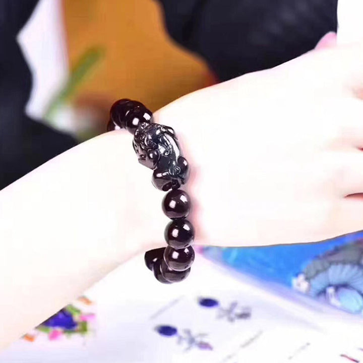 Buddha Stones FengShui PiXiu Rainbow Obsidian Luck Bracelet - image 5