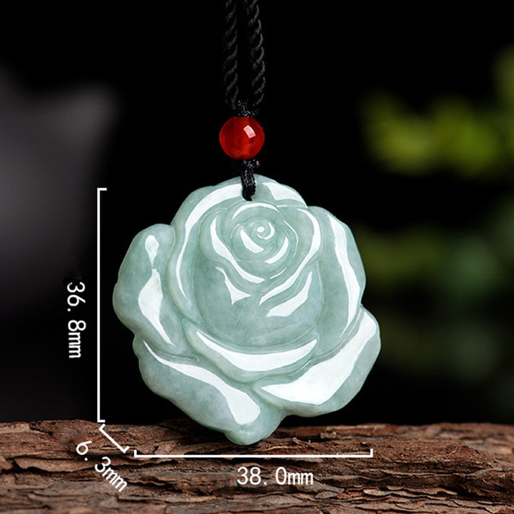 Buddha Stones Lotus Pattern Jade Abundance Prosperity Necklace String Pendant - image 5