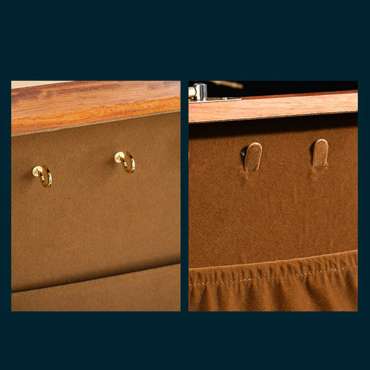 Antique Handmade Rosewood Jewelry Storage Box Lockable Large Double Layer Flower Wooden Gift Organizer Box - image 12