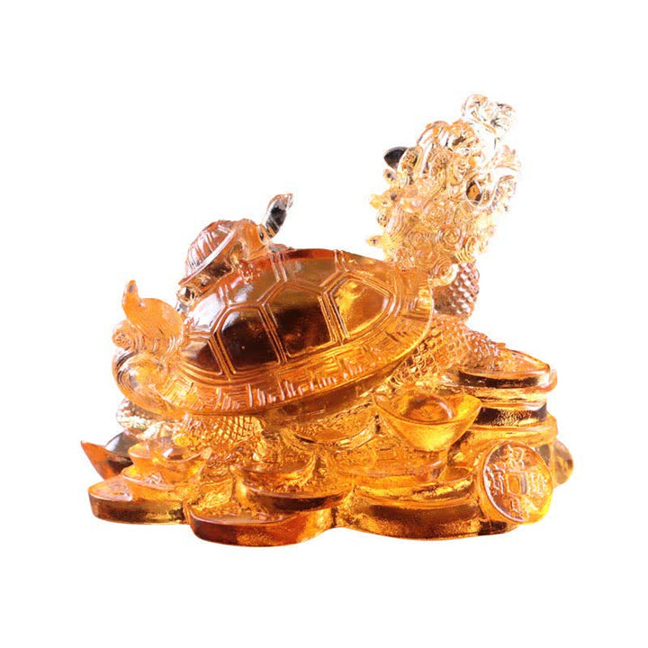 Buddha Stones Feng Shui Dragon Turtle Coins Handmade Liuli Crystal Luck Art Piece Home Office Decoration - image 19