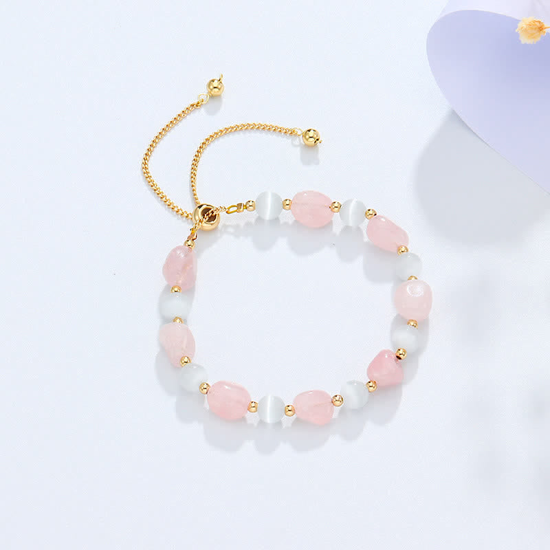 Buddha Stones Amethyst Pink Crystal Black Rutilated Quartz Spiritual Awareness Bracelet - Pink Crystal(Soothing♥Warmth) - image 8