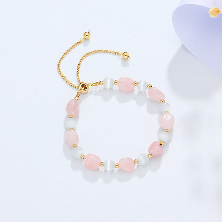 Buddha Stones Amethyst Pink Crystal Black Rutilated Quartz Spiritual Awareness Bracelet - Pink Crystal(Soothing♥Warmth) - image 8