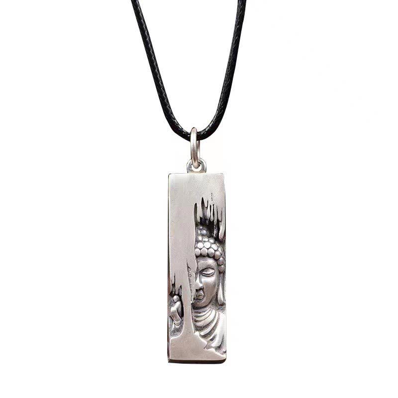 Buddha Stones Tathagata Buddha Strength Protection Amulet Lucky Vintage Style Pendant Necklace - Vintage Style Buddha+60cm Leather Rope - image 0