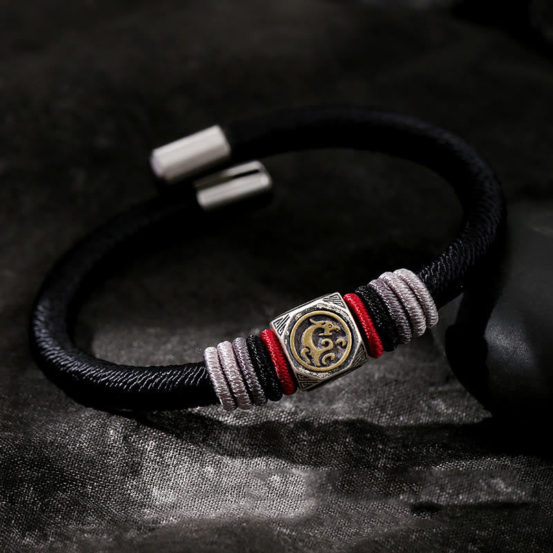 Buddha Stones 925 Sterling Silver Perfect Knot King Kong Knot Faith Strength Bracelet - Perfect Knot-Black(Bracelet Size 21cm) - image 4