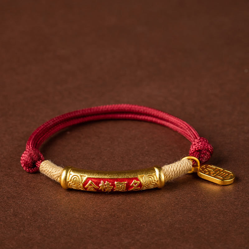 Buddha Stones 999 Sterling Silver Tibet Handmade Om Mani Padme Hum Fu Character TopRank Character Luck Braided Bracelet - Copper TopRank Character - Red Rope(Wrist Circumference 15-19cm) - image 12