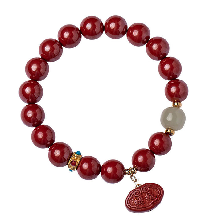 Buddha Stones Cinnabar Jade Healing Protection Charm Bracelet - image 11