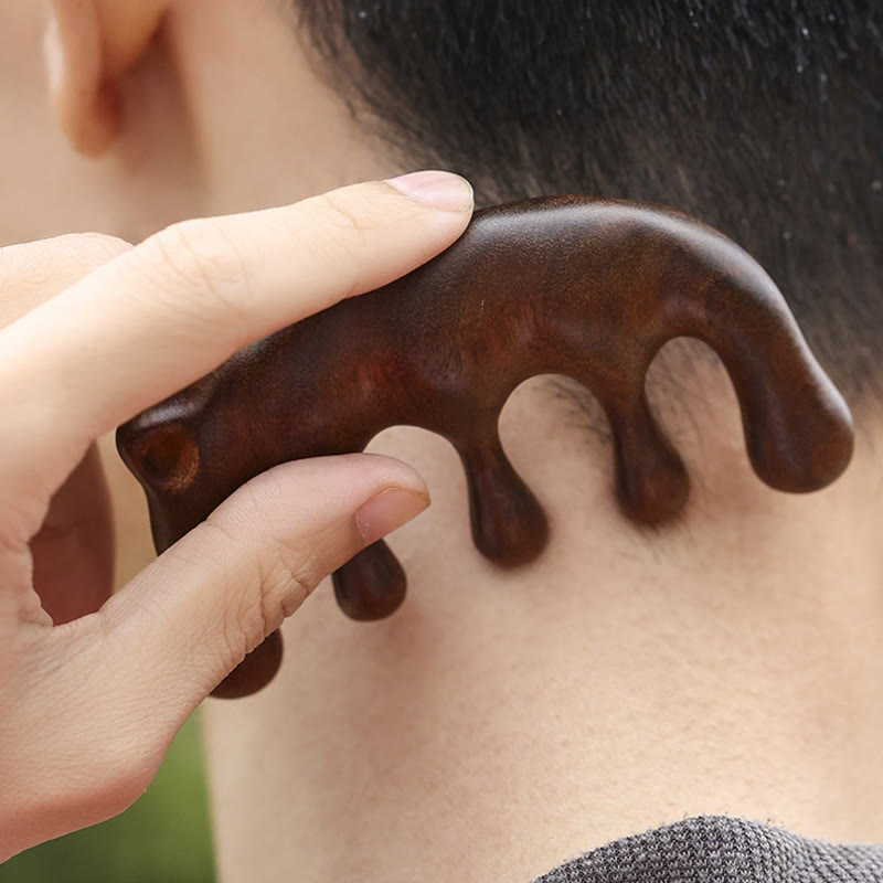 Simple Green Sandalwood Soothing Tassel Massage Comb - image 8