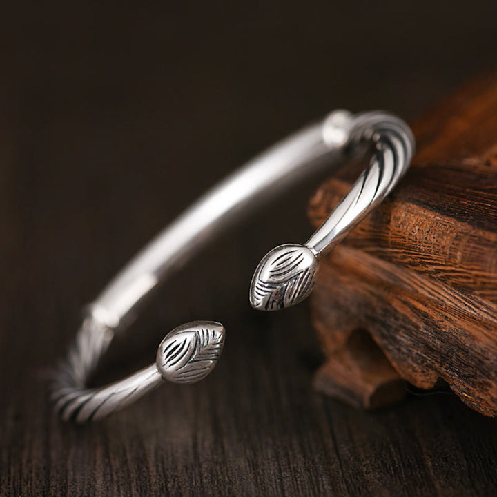 Buddha Stones Tibetan Om Mani Padme Hum Heart Sutra Purity Cuff Bracelet - image 3