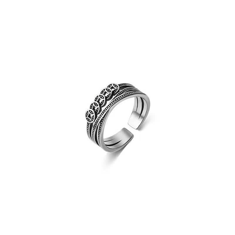 Buddha Stones Copper Coin Wealth Luck Ring - image 5